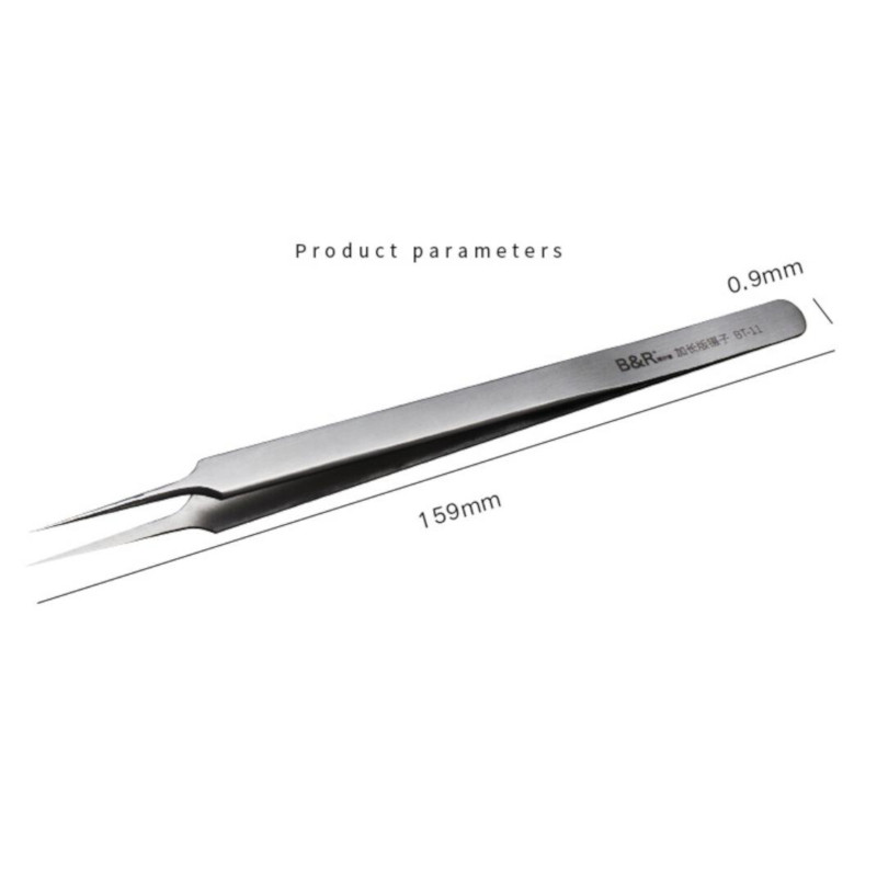 159 mm garas īpaši plānas, precīzas pincetes, nerūsējošā tērauda rūdītas rūpnieciskās lidojošās līnijas taisnas/izliektas pincetes