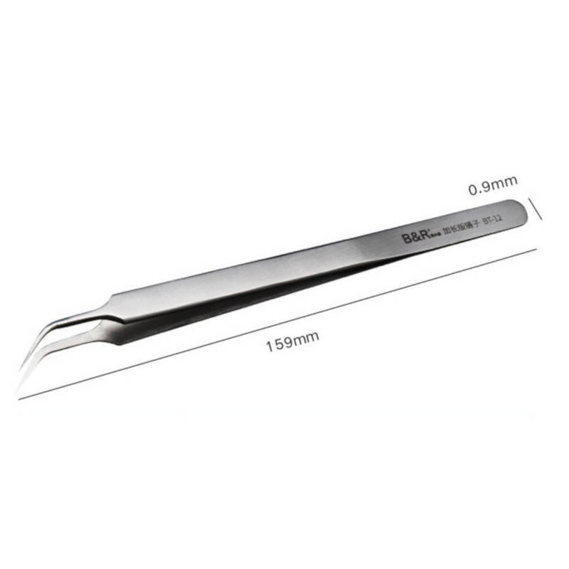 159 mm garas īpaši plānas, precīzas pincetes, nerūsējošā tērauda rūdītas rūpnieciskās lidojošās līnijas taisnas/izliektas pincetes