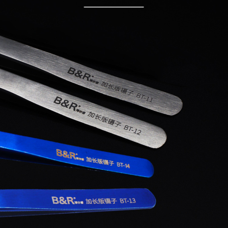 159 mm garas īpaši plānas, precīzas pincetes, nerūsējošā tērauda rūdītas rūpnieciskās lidojošās līnijas taisnas/izliektas pincetes