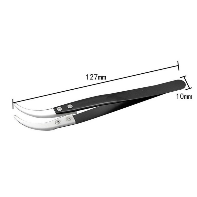 Antistatiskas keramikas pincetes elektroniskās cigarešu rūpnieciskās keramikas pincetes ar izolētu smailu, taisnu izliektu galu