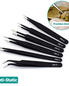 ESD αντιστατικό τσιμπιδάκι από ανοξείδωτο χάλυβα Precision Maintenance Industrial Repair Curved Tool Making Hand Tool Eyelash Teezer