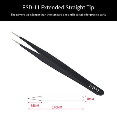 ESD αντιστατικό τσιμπιδάκι από ανοξείδωτο χάλυβα Precision Maintenance Industrial Repair Curved Tool Making Hand Tool Eyelash Teezer