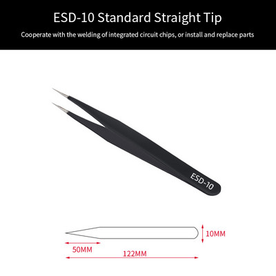 ESD αντιστατικό τσιμπιδάκι από ανοξείδωτο χάλυβα Precision Maintenance Industrial Repair Curved Tool Making Hand Tool Eyelash Teezer