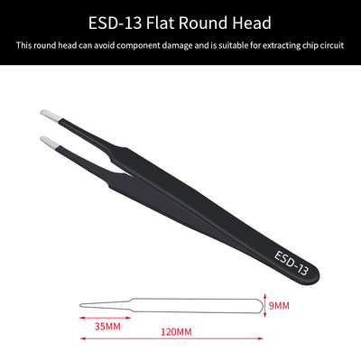 ESD αντιστατικό τσιμπιδάκι από ανοξείδωτο χάλυβα Precision Maintenance Industrial Repair Curved Tool Making Hand Tool Eyelash Teezer