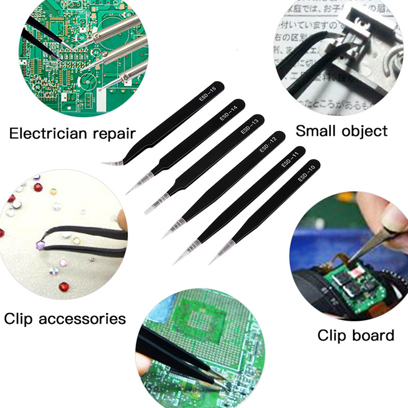 ESD αντιστατικό τσιμπιδάκι από ανοξείδωτο χάλυβα Precision Maintenance Industrial Repair Curved Tool Making Hand Tool Eyelash Teezer