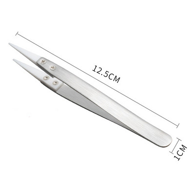 Ηλεκτρονικό τσιμπιδάκι συγκόλλησης 3 πακέτου κεραμικό ίσιο άκρο, κεραμικό τσιμπιδάκι ακριβείας τσοκ αντιστατικό, ανθεκτικό στα αντίστροφα οξέα