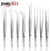 Nerūdijančio plieno 304 antijodiniai medicininiai pincetai, ilgi tiesūs žnyplės 12,5–30 cm tiesia galva, alkūnė, storina medicinos priemones