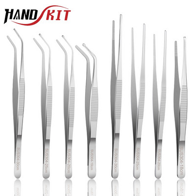 Stainless Steel 304 Anti-iodine Medical Tweezers Long Straight Forceps 12.5cm-30cm Straight Head Elbow Thicken Medical Tools