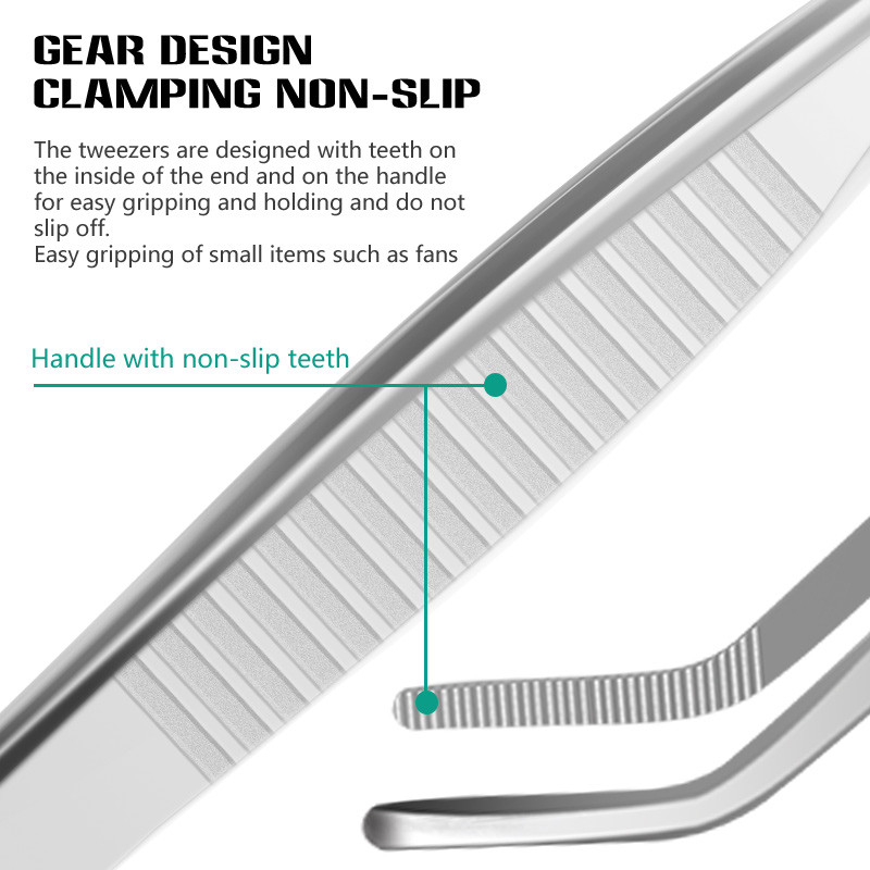 Medicinske pincete od nehrđajućeg čelika 304 protiv joda, dugačke ravne pincete 12,5 cm-30 cm, ravna glava, podebljavanje lakta, medicinski alati