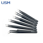 6 db biztonságos precíziós csipeszkészlet Antisztatikus csipeszek Antisztatikus ESD rozsdamentes hajlított egyenes csipesz karbantartó eszköz