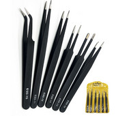 Τσιμπιδάκια από ανοξείδωτο χάλυβα Καμπύλες ευθείες ESD Αντιστατικές λαβίδες Σετ βιομηχανικής ακρίβειας συλλογής βαμβακιού Εργαλεία χειρός επισκευής