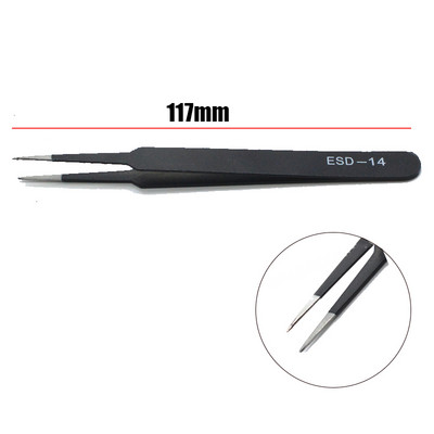 Τσιμπιδάκια από ανοξείδωτο χάλυβα Καμπύλες ευθείες ESD Αντιστατικές λαβίδες Σετ βιομηχανικής ακρίβειας συλλογής βαμβακιού Εργαλεία χειρός επισκευής