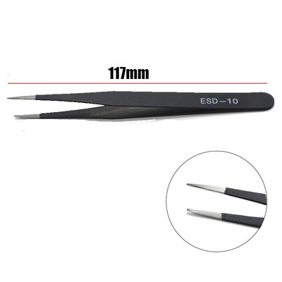 Τσιμπιδάκια από ανοξείδωτο χάλυβα Καμπύλες ευθείες ESD Αντιστατικές λαβίδες Σετ βιομηχανικής ακρίβειας συλλογής βαμβακιού Εργαλεία χειρός επισκευής