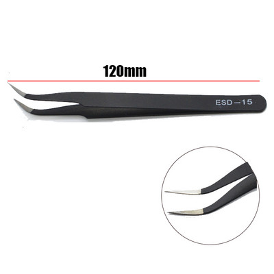 Τσιμπιδάκια από ανοξείδωτο χάλυβα Καμπύλες ευθείες ESD Αντιστατικές λαβίδες Σετ βιομηχανικής ακρίβειας συλλογής βαμβακιού Εργαλεία χειρός επισκευής