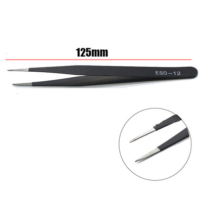 Τσιμπιδάκια από ανοξείδωτο χάλυβα Καμπύλες ευθείες ESD Αντιστατικές λαβίδες Σετ βιομηχανικής ακρίβειας συλλογής βαμβακιού Εργαλεία χειρός επισκευής