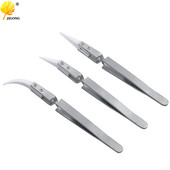 Antisztatikus fordított kerámia csipesz elektronikus cigaretta hőálló, vezetőképes, hajlított egyenes csipesz