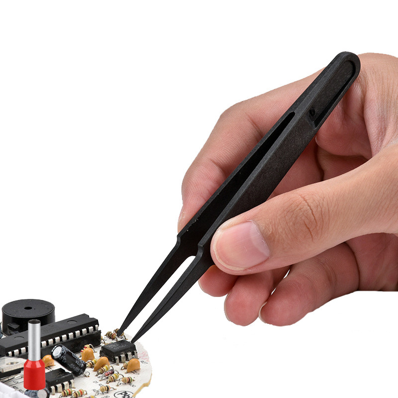 8 tk antistaatilised süsinikkiust pintsetid plastist pehme elastne pintsetikomplekt tööstusliku täppiselektroonika remondi käsitööriistade osad