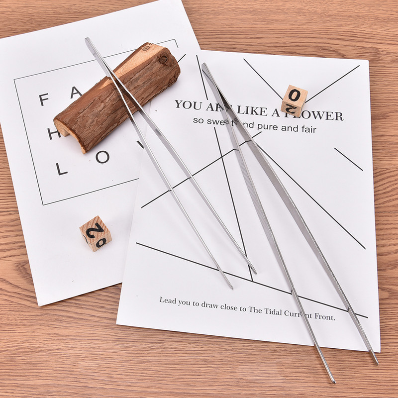 Nazubljena pinceta od nehrđajućeg čelika Duga hvataljka za hranu za roštilj Ravna pinceta Kućni medicinski vrt Kuhinjski alat za roštilj Pinceta za trepavice