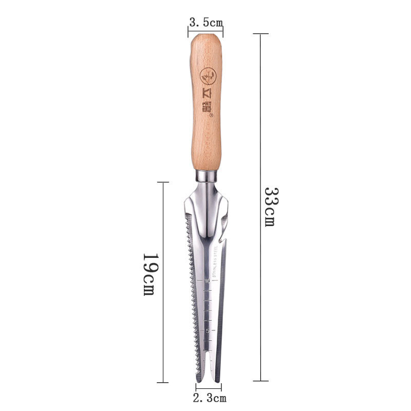 5-ühes roostevabast terasest umbrohutõrje kühvel Aia umbrohutõrje potti istutamine Multifunktsionaalne juurekorjamise labidas Käsitsi umbrohutõrje tööriistad