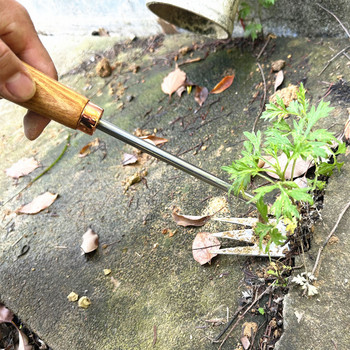 Φτυάρι για ριζοβολία χόρτου από ανοξείδωτο ατσάλι Χειροποίητο χώμα Βοτάνισμα Κήπος Εργαλείο αφαίρεσης ζιζανίων Εξολκέας Χέρι γκαζόν αφαίρεση χόρτου