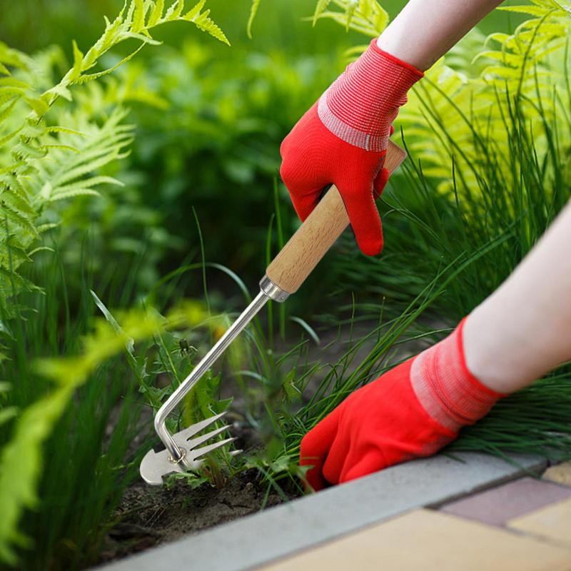 „Weeder Hoe Small Hoe“ nerūdijančio plieno piktžolių traukimo rankinis įrankis mini kultivatorius, skirtas sodininkystei, kultivavimui, ravėjimui, kasimo priedai