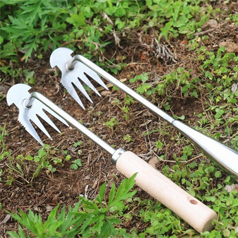 1 db acél kerti gyomlálók Fűgyökerező laza talaj Kézi gyomlálás eltávolítása Lehúzó Kerti szerszámok Többfunkciós gyomirtó
