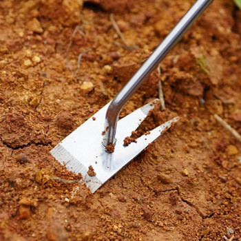 1PCS Градински инструмент за плевене Дървена ръчна резачка за премахване на плевене Градински инструменти от неръждаема стомана за обръщане на почвата Разхлабване на почвата