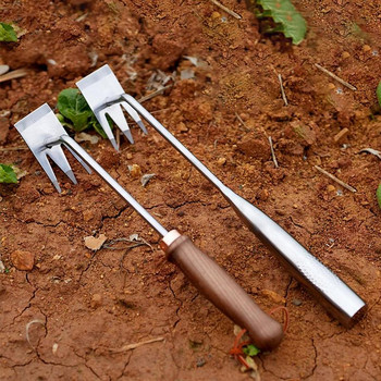 1 ΤΕΜ. Garden Weeder Tool Wood Hand Weeding Removal Cutter από ανοξείδωτο ατσάλι Εργαλεία κηπουρικής για περιστροφή εδάφους χαλάρωσης εδάφους