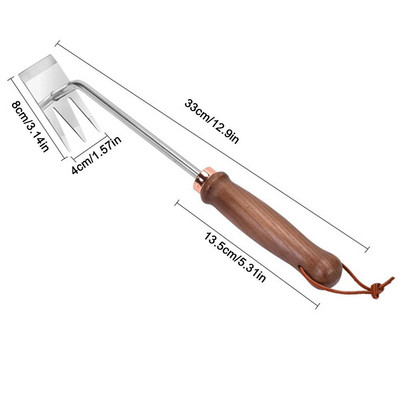 1 ΤΕΜ. Garden Weeder Tool Wood Hand Weeding Removal Cutter από ανοξείδωτο ατσάλι Εργαλεία κηπουρικής για περιστροφή εδάφους χαλάρωσης εδάφους