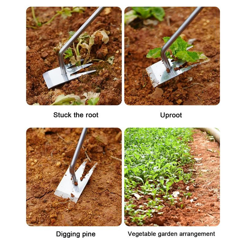 1 ΤΕΜ. Garden Weeder Tool Wood Hand Weeding Removal Cutter από ανοξείδωτο ατσάλι Εργαλεία κηπουρικής για περιστροφή εδάφους χαλάρωσης εδάφους
