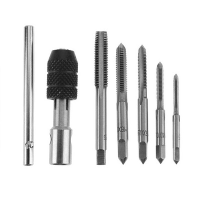 Set de burghie cu cheie portabilă de tip T, 6 buc, unelte de filet manual, șurub de mașină, filet de robinet, Bit de răsucire M3/M4/M5/M6/M8 Set de robinet, instrument DIY