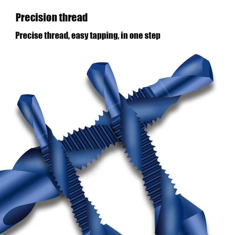 6 vnt M3-M10 sraigtiniai srieginiai grąžtai Hss srieginiai srieginiai srieginiai šlifavimo rinkiniai Metrinis kombinuotas antgalis greitaeigis plienas 1/4 IN greito keitimo šešiakampis