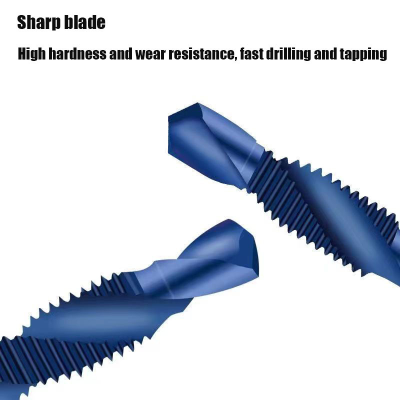 6 vnt M3-M10 sraigtiniai srieginiai grąžtai Hss srieginiai srieginiai srieginiai šlifavimo rinkiniai Metrinis kombinuotas antgalis greitaeigis plienas 1/4 IN greito keitimo šešiakampis