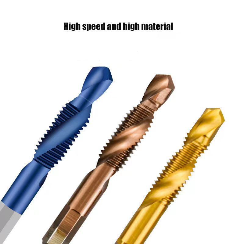 6 vnt M3-M10 sraigtiniai srieginiai grąžtai Hss srieginiai srieginiai srieginiai šlifavimo rinkiniai Metrinis kombinuotas antgalis greitaeigis plienas 1/4 IN greito keitimo šešiakampis