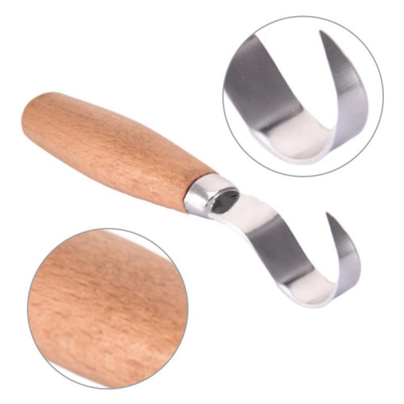 Puidu nikerdusnuga peitel konks nuga nikerdustööriistad Ergonoomiline puidutöötlemislusikas Vastupidav kõverad algajad skulptuuriprofessionaalid