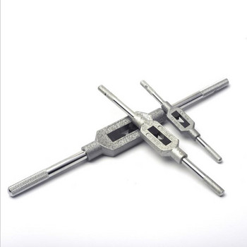 Регулируем държач за гаечен ключ за ръчен метчик M1-M8 Резба Метрична ръкохватка Инструмент за нарязване на резба Аксесоари за метчици и набор от матрици Ключ за метчик