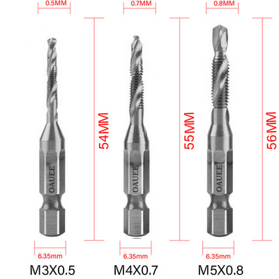 Coapă hexagonală placată cu titan HSS Filet metric Burghii cu robinet Compus pentru mașină cu șuruburi M3 M4 M5 M6 M8 M10 Unelte de mână