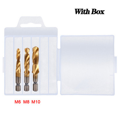 Coapă hexagonală placată cu titan HSS Filet metric Burghii cu robinet Compus pentru mașină cu șuruburi M3 M4 M5 M6 M8 M10 Unelte de mână