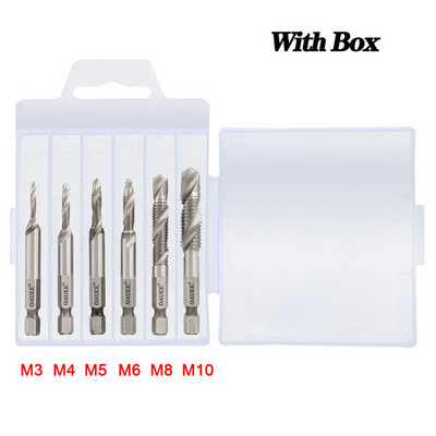 Coapă hexagonală placată cu titan HSS Filet metric Burghii cu robinet Compus pentru mașină cu șuruburi M3 M4 M5 M6 M8 M10 Unelte de mână