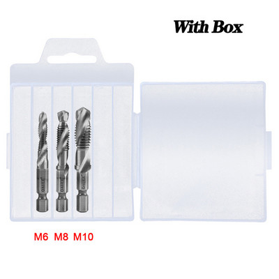 Coapă hexagonală placată cu titan HSS Filet metric Burghii cu robinet Compus pentru mașină cu șuruburi M3 M4 M5 M6 M8 M10 Unelte de mână
