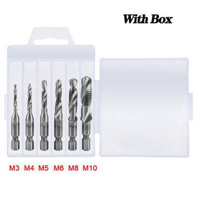 Coapă hexagonală placată cu titan HSS Filet metric Burghii cu robinet Compus pentru mașină cu șuruburi M3 M4 M5 M6 M8 M10 Unelte de mână