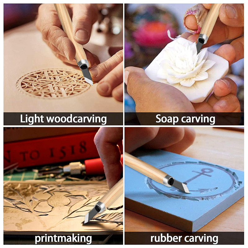 12db Professzionális fafaragó vésőkés kéziszerszám készlet Alapvető részletes faragáshoz Famegmunkálók Gouges GYH