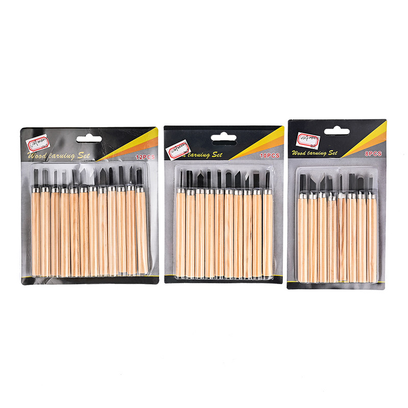 12db Professzionális fafaragó vésőkés kéziszerszám készlet Alapvető részletes faragáshoz Famegmunkálók Gouges GYH