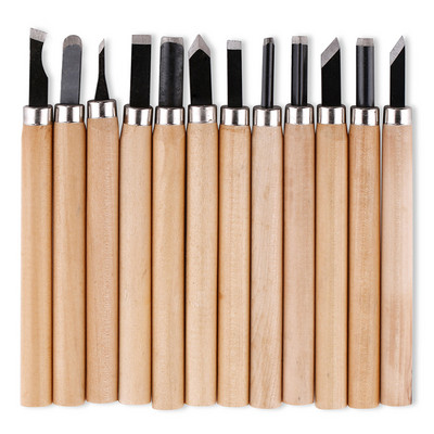 12 tk Professionaalne puidu nikerdamiseks mõeldud peitel-nuga käsitööriistade komplekt lihtsaks üksikasjalikuks nikerdamiseks puidutöötlejatele, mitmeotstarbelised isetegemine