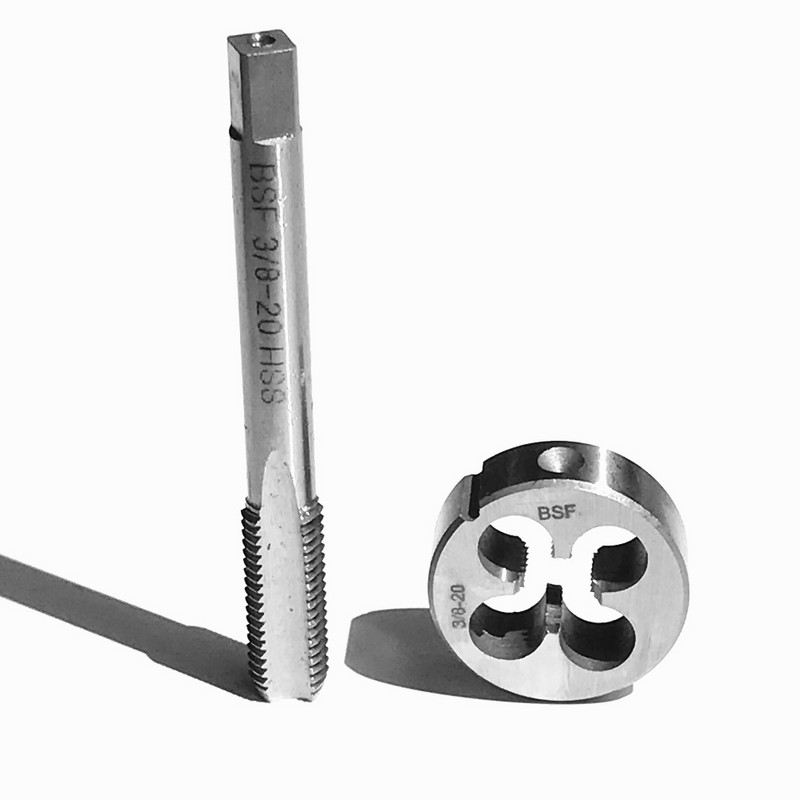 Nemokamas 9Sicr Made BSF 3/8-20 tiesių fleitų mašinų čiaupų, dešiniųjų vamzdžių sriegių ir štampų, skirtų plieno metalo sriegimui, pristatymas