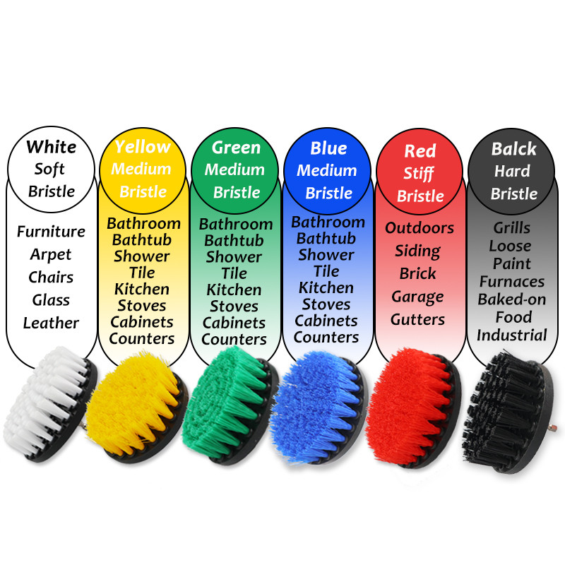 3/4 vnt./komplektas Gręžimo šepečių rinkinys Power Scrubber Brush Polisher Vonios kambario dėmių poliravimo rinkinys su Extender buitinio valymo įrankiais