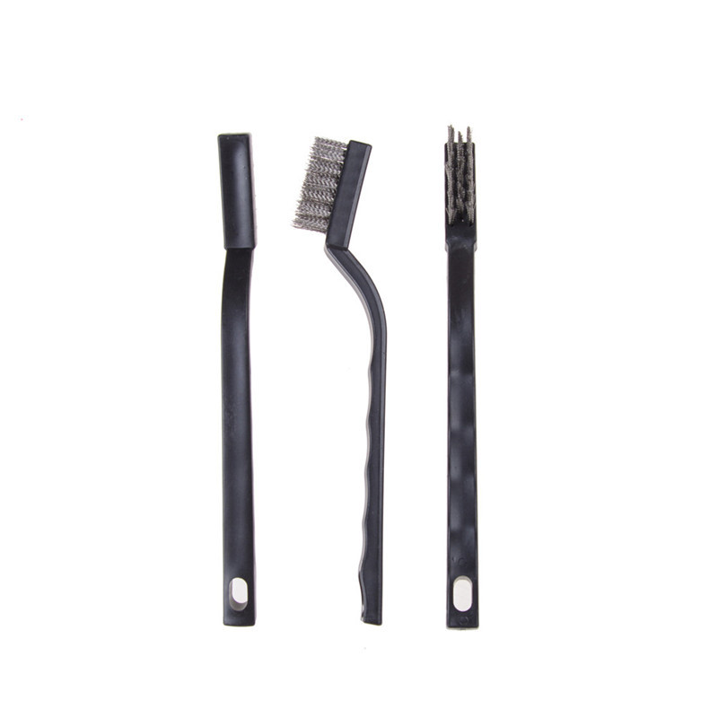 Dviejų galų 3 vnt plieninis vielinis šepetys ir 4 vnt nailono rinkinys universalus medžioklės ginklų valymo rinkinys taktinio šautuvo ginklo valymo įrankis