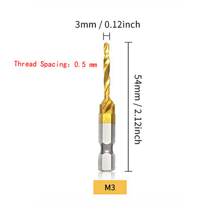 Šesterokutna drška presvučena titanom HSS navoj za svrdla s metričkom nareznicom Vijčani strojni spoj M3 M4 M5 M6 M8 M10 Ručni alati