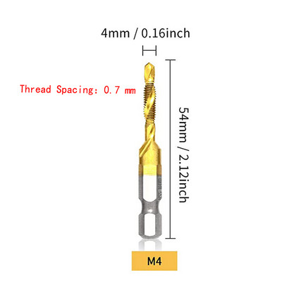 Šesterokutna drška presvučena titanom HSS navoj za svrdla s metričkom nareznicom Vijčani strojni spoj M3 M4 M5 M6 M8 M10 Ručni alati