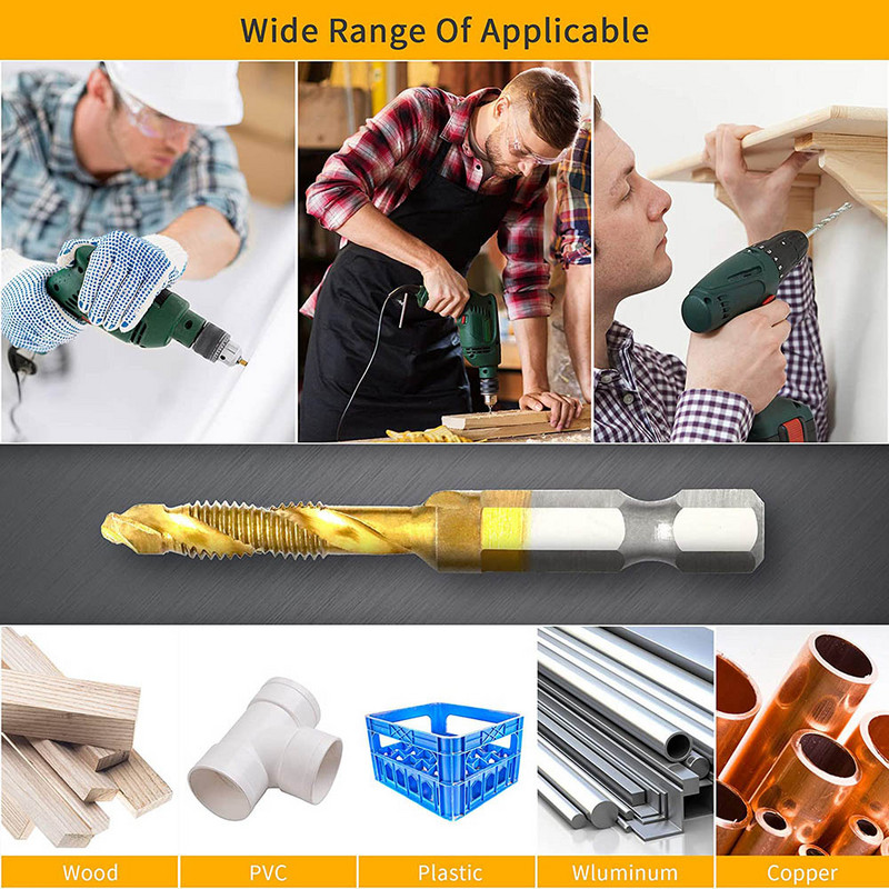 Šesterokutna drška presvučena titanom HSS navoj za svrdla s metričkom nareznicom Vijčani strojni spoj M3 M4 M5 M6 M8 M10 Ručni alati